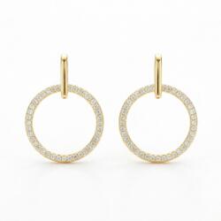 Raizel Cercei din argint placat cu aur cu pietre de zirconiu, Shiny Hoops (RZ1999)