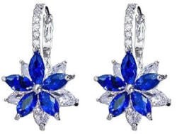 Raizel Cercei model floare, cu pietre albastre din zirconiu, Blue Flower (RZ1690)