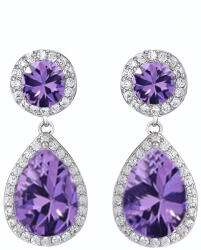 Raizel Cercei lungi cu pietre mov din zirconiu, Angelina Purple (RZ1886)