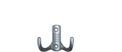  Cuier model Noktali, 2 carlige, finisaj satinat/aluminiu - accesoriipescuit Agatator cuier
