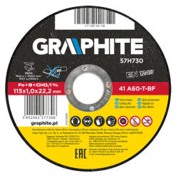 GRAPHITE Disc De Tăiere 115x1.0 Inox (57h730) Disc de taiere