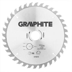 GRAPHITE Fierăstrău circular cu dinți din carbura de tungsten, 216x30mm, 36 de dinți (57H679) Disc de taiere