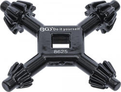 BGS technic Cheie universală în cruce pentru mandrină | | Ø 4 / 5, 5 / 6 / 7 mm (BGS 8625) (8625) Burghiu
