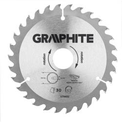 GRAPHITE Pânză de fierăstrău circular cu dinți din carbură, 165x30mm, 30 dinți (57H652) Disc de taiere