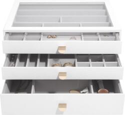 Stackers Casetă pentru bijuterii Stackers Pebble supersize albă cu 3 sertare (75916)