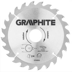 GRAPHITE Pânză de fierăstrău circular cu dinți din carbură, 165x30mm, 24 dinți (57H650) Disc de taiere