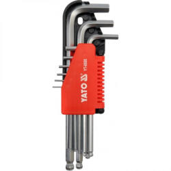 TOYA Set chei imbus 9 piese cu cap sferic (1, 5-10) CrV (YT-0505) (YT-0505) Cheie imbus