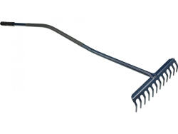TOYA Greblă cu mâner metalic curbat 16 dinți 150cm (35780) - sculeforte Grebla