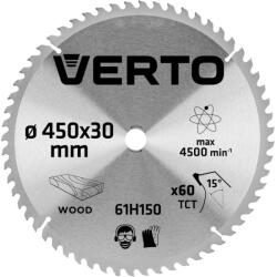 VERTO Pânză de fierăstrău circular cu dinți din carbură, 450x30mm, 60 dinți (61H150) Disc de taiere