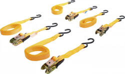 BGS technic Set bandă de tensionare cu clichet | cu cârlige grele | 5 m x 25 mm | 4 piese (BGS 6831) (6831)