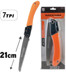 NAKAYAMA fierăstrău pliabil cu încuietoare metalică, mâner bicomponent, fierăstrău triunghiular 210 mm - 7TPI 1, 2 mm (SSF352) (SSF352) Fierastrau