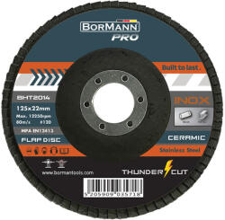 Bormann disc abraziv "THUNDER-CUT" cu lame din ceramică inox Φ125x22 #120 (BHT2014) (BHT2014)