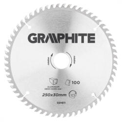 GRAPHITE Fierăstrău circular, din carbura de tungsten, 250x30mm, 100 de dinți, ALU (55H611) Disc de taiere