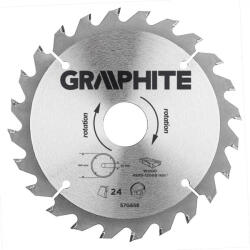 GRAPHITE Pânză de fierăstrău circular cu dinți din carbură, 160x30mm, 24 dinți (57H658) Disc de taiere