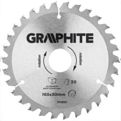 GRAPHITE Pânză de fierăstrău circular cu dinți din carbură, 165x30mm, 30 dinți pentru aluminiu (57H654) Disc de taiere