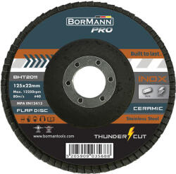Bormann disc abraziv "THUNDER-CUT" cu lame din ceramică inox Φ125x22 #40 (BHT2011) - sculeforte