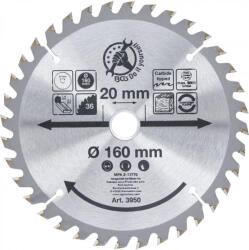 BGS technic Disc fierăstrău circular carburi metalice | Ø 160 x 20 x 2, 4 mm | 36 dinţi (BGS 3950) (3950) Fierastrau