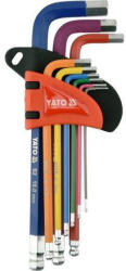 TOYA Set chei imbus lungi cu cap sferic 9 piese 1, 5-10 mm S2 (YT-05632) (YT-05632) Cheie imbus