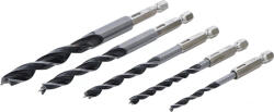 BGS technic Set burghie pentru lemn | 4 - 10 mm | Hexagon | 5 piese (BGS 50799) (50799) Burghiu
