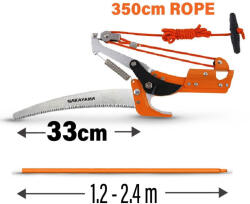 NAKAYAMA ferăstrău telescopic pentru tăiere 330mm, 1, 0mm, 1, 2-2, 4 m (SSF355) (SSF355) Foarfeca de gradina