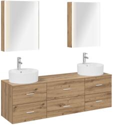 vidaXL Комплект мебели за баня 5 бр. Дъб артизан (3406894)