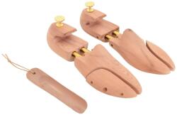 vidaXL Разширител за обувки с обувалка, EU 42-43, кедрово дърво масив (155234)