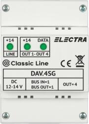 ELECTRA Doza derivatie video Electra DAV. 4SG Classic, 4 iesiri, montaj DIN/suprafata (DAV.4SG)