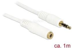 Delock Stereo Jack hosszabbító kábel 3.5 mm 3 pin apa > anya 1 m (fehér) (DL83765) (DL83765)