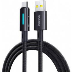 Baseus Cablu Date si Incarcare Baseus USB-A - USB-C Lit Button Control 100W 1m Negru
