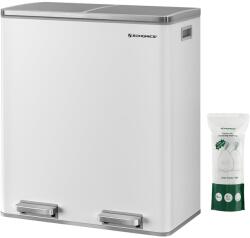 SONGMICS Szelektív szemeteskuka 2x30L, fehér (LTB60WT) - vasbutor
