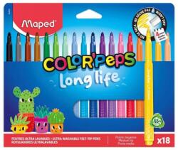Maped Carioca Maped Color Peps, Long Life 2.0, 18 culori/set 844001
