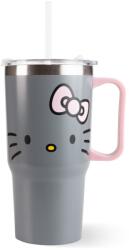 Undercover Hello Kitty, cana de baut cu pai si maner din otel, 600 ml