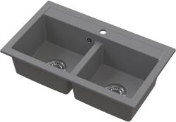Ruvetti Doblo gránit mosogató 75.6x44.7 cm szürke/grafit/onix 3001DO_GR_W (3001DOGRW)