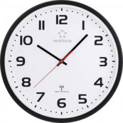 Renkforce Rádiójel vezérlésű Falióra 32 cm x 45.5 mm Fehér/fekete (RF-6826036) (RF-6826036)