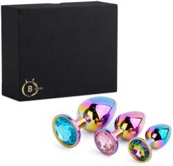 Jewellery Set pluguri anale Jewellery Multicolor, oțel inoxidabil, 3 dimensiuni, cristale decorative (64-00208)