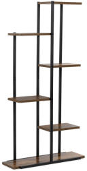 Brius Etajera cu 6 rafturi din metal si MDF, 60x20x113 cm, negru si maro (GA-0211) Raft