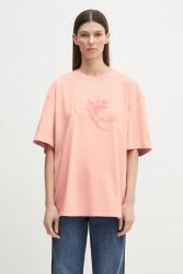 Fiorucci pamut póló Print Boxy Fit - rózsaszín XS