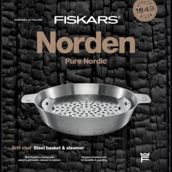 Fiskars Tigai si seturi Steamer din otel pentru grill 30cm, Norden (1066431)