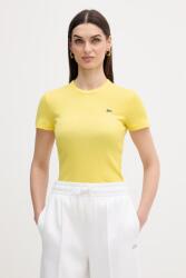 Lacoste t-shirt női pamut - sárga 34