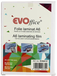 Evo Lamináló fólia A6, 80 micron 100 db/doboz, Evo (EV8A12)
