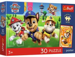 Trefl Paw Patrol puzzle premium plus pentru copii, 30 de piese, cu poster - Trefl (18346T) Puzzle