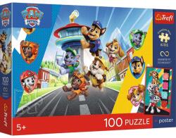 Trefl Paw Patrol puzzle UFT de 100 piese cu poster - Trefl (16550T) Puzzle