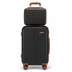 Konofactory Fekete luxus keményfedeles „Platinum bőröndszett táskával - M, L, XL méret (S486set2in1-black)