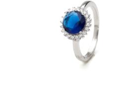 ElectraStore Inel Solitaire Din Argint Cu Piatra Albastra Tip Safir (C47931)