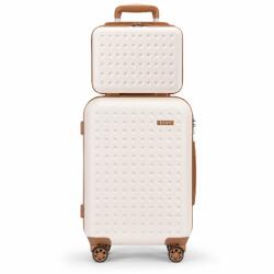 Konofactory Bézs luxus keményfedeles „Journey bőröndszett táskával - M, L, XL méret (S486set2in1-white)