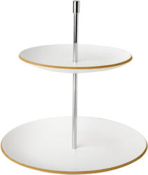 Ihr WOODEN CAKE STAND WHITE két szintes kínáló 26cm (EG11690)