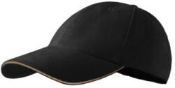 Malfini 306 Sandwich 6P unisex baseball sapka fekete színben (3060100)
