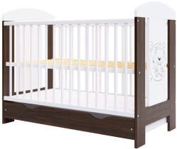 Hubners Patut copii din lemn Hubners Calisto Ursulet 120x60 cm maro cu sertar (PHCALUR12MAS) - caruciorcopii