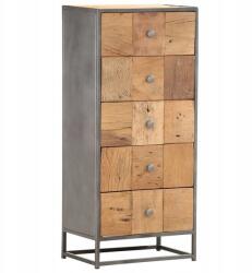 vidaXL Lada 5 fiókos 45x30x100 cm újrahasznosított tömörfa (286529)