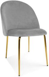 FDY Scaun Bucatarie/Dining Ylmma Catifea Gri Deschis, Picioare Metalice, Finisaj Auriu